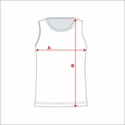 Mens Core Athletic Singlets measurement diagram