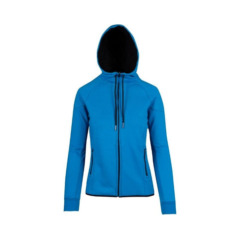 Bonded Polar Fleece Hoodie Ladies Azure Front View