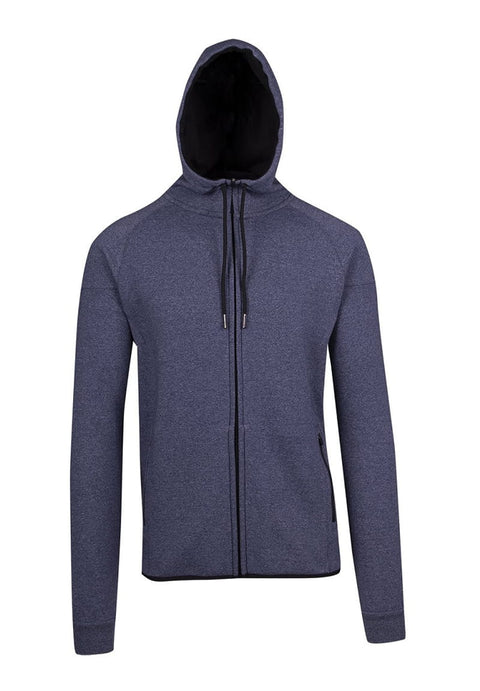 Bonded Polar Fleece Zip Hoodie Navy Heather Front View